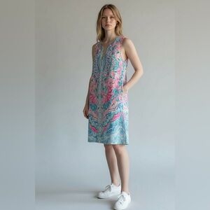 Lilly Pulitzer Vibrant Pink and Blue Swim Cover-Up